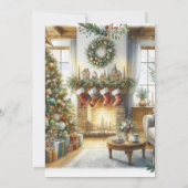 Invitation Salon et arbre de Noël pour les fêtes  (Dos)