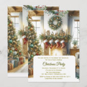 Invitation Salon et arbre de Noël pour les fêtes  (Devant / Derrière)