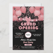 Invitation Salon moderne Business Grand Ouverture Rose noir (Devant)