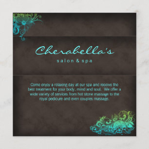 Invitation Salon Spa - Carte postale bleu turquois