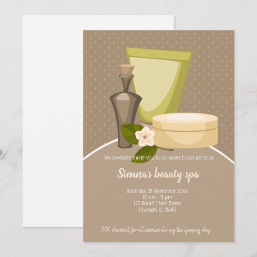 Invitation Salon Spa de beauté (Devant / Derrière)