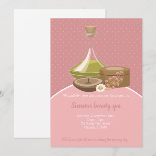 Invitation Salon Spa de beauté (Devant / Derrière)