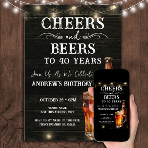 Invitation Salons et bières 40e anniversaire Bar Lights Invit