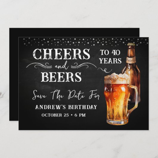 Invitation Salons et bières chaque année Enregistrer la date (Devant / Derrière)