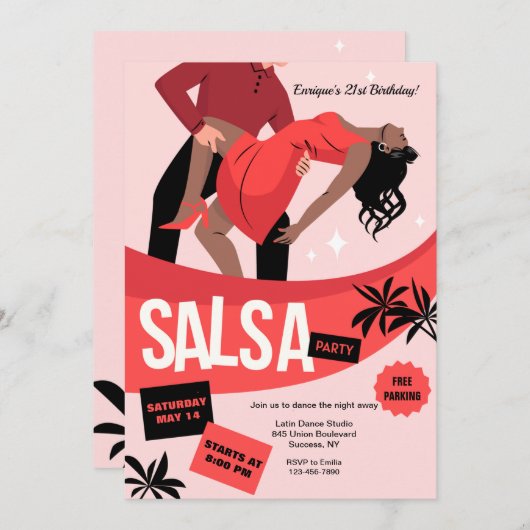 Invitation Salsa (Devant / Derrière)