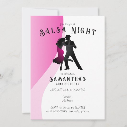 Invitation Salsa Dance Hispanique Danse Latine Danse Annivers (Devant)