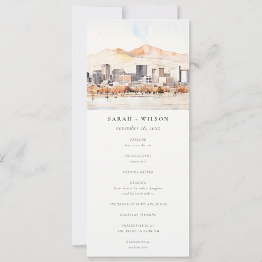 Invitation Salt Lake City, Utah Landscape Wedding Program (Devant)