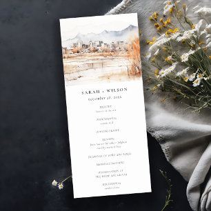 Invitation Salt Lake City Utah Watercolor Wedding Program