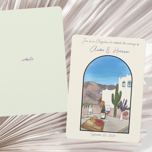 Invitation Salta Argentina watercolor Wedding Enregistrer La 