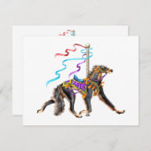 Invitation Saluki Carousel Noir & Tan (Devant / Derrière)