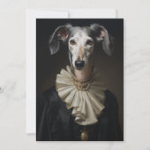 Invitation Saluki Portrait Pearls et Colcar (Devant)