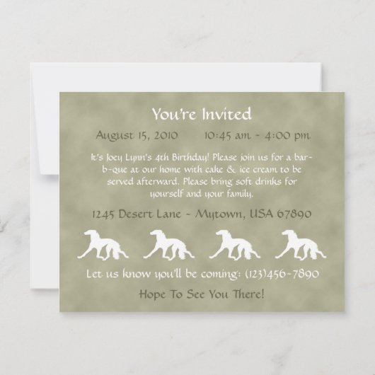 Invitation Saluki Silhouette (Dos)