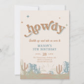 Invitation Salut ! Anniversaire du cowboy bleu occidental (Devant)