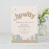 Invitation Salut ! Anniversaire du cowboy bleu occidental (Debout devant)