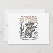 Invitation Salut associé cow-boy chat  (Dos)