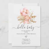 Invitation Salut Bébé Boho Ours Douche (Devant)