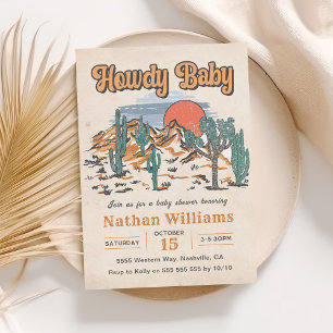 Invitation Salut Bébé Cow-boy Fête de Naissance Western