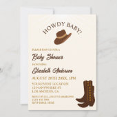 Invitation Salut Bébé ! Shower de bébé western Cowboy (Devant)