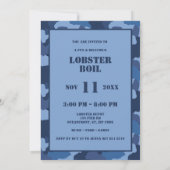 Invitation Salut ! Photo Camo Bleu Anniversaire Boule de homa (Dos)