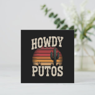 Invitation Salut Putos Cactus Drôle Rétro Vintage