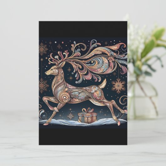Invitation Salutation de Noël de la Sérénade Reindeer (Debout devant)