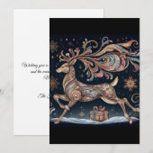 Invitation Salutation de Noël de la Sérénade Reindeer (Devant / Derrière)