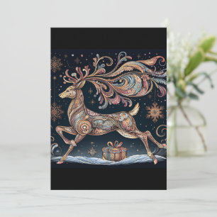 Invitation Salutation de Noël de la Sérénade Reindeer