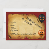 Invitation Salutation de vieux parchemin d'Halloween (Dos)