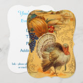 Invitation Salutation vintage d'action de grâces (Devant / Derrière)