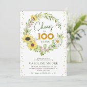 Invitation Salutations 100 ans Sunflower Ladies 100e annivers (Debout devant)