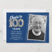 Invitation Salutations à 100 ans 100e anniversaire Photo (Devant)