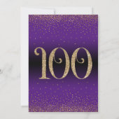Invitation Salutations à 100 ans Surprise Anniversaire fête v (Dos)
