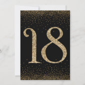 Invitation Salutations à 18 ans Surprise Anniversaire Noir (Dos)