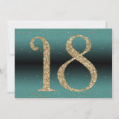 Invitation Salutations à 18 ans Surprise Anniversaire Turquoi (Dos)