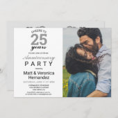 Invitation Salutations à 25 ans Silver 25e anniversaire Gris (Devant / Derrière)
