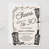 Invitation Salutations à 30 Anniversaire occidental (Devant)