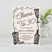 Invitation Salutations à 30 Anniversaire occidental (Debout devant)