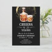 Invitation Salutations à 30 ans Whiskey Adulte Anniversaire (Debout devant)