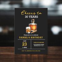 Salutations à 30 ans Whiskey Cigar Bourbon Anniver