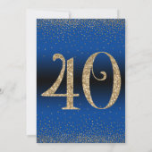 Invitation Salutations à 40 ans Surprise Anniversaire Bleu (Dos)