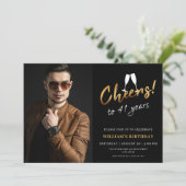 Invitation Salutations à 41 ans d'or Noir Adulte photo d'anni (Debout devant)