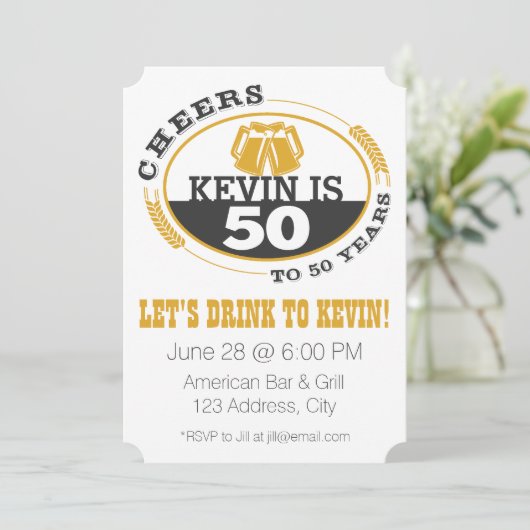 Invitation Salutations à 50 ans (Debout devant)