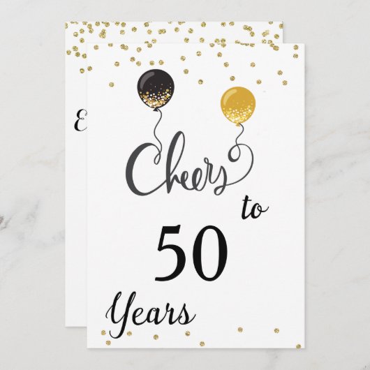 Invitation Salutations à 50 ans (Devant / Derrière)