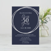 Invitation Salutations à 50 ans fête marine argent (Debout devant)