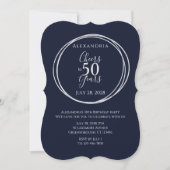 Invitation Salutations à 50 ans fête marine argent (Devant)