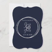 Invitation Salutations à 50 ans fête marine argent (Dos)