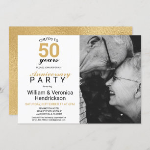 Invitation Salutations à 50 ans Gold 50e anniversaire Mariage