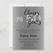 Invitation Salutations À 50 Ans Parties scintillant Argent Ch (Devant)