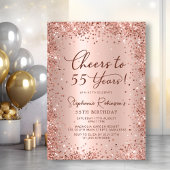 Invitation Salutations à 55 ans Rose Gold 55e anniversaire