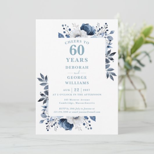 Invitation Salutations À 60 Anniversaire Mariage Diamond (Debout devant)